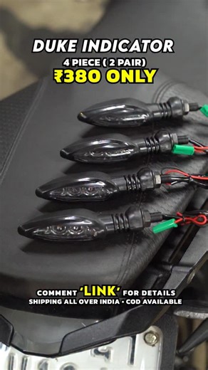 Team Redditch Angamaly on Instagram: "CHRISTMAS MEGA OFFER 🔥 DUKE INDICATOR – 2 PAIRS (4 PIECE) ONLY ₹280! 🎁 Upgrade your bike with premium DUKE-style indicators at an unbelievable Christmas price! ✨ Actual Cost: Much Higher – Limited Time Only! Perfect brightness, sharp styling & long-lasting performance. ⭐️ Product Highlights: ✅ 2 Pairs / 4 Pieces – Complete Set ✅ Bright LED Output – Clear day & night visibility ✅ Premium DUKE Styling ✅ Long-Life LEDs & Strong Build ✅ Universal