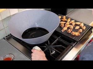 Buffalo Wings Fried on the Stovetop with Frywall Splatter Guard