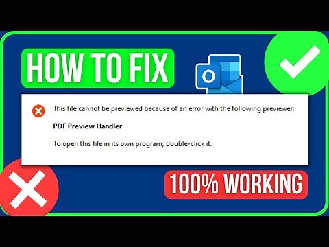 OUTLOOK PDF PREVIEW HANDLER ERROR [FIXED] | This File Cannot Be Previewed Because Of An Error