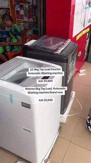 LG 8kg Top Load Inverter Automatic Washing machine ksh 34,000 Hisense 8kg Top Load Automatic Washing machine Brand new ksh 25,000