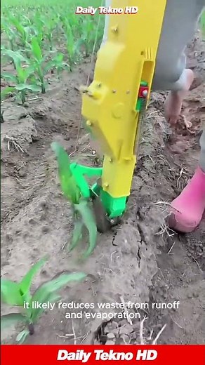 Fertilizing corn by hand 🤔 This gadget is a game changer #AgriTech