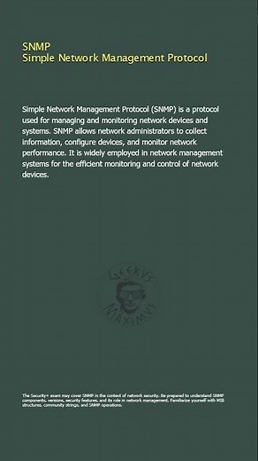 SNMP - Simple Network Management Protocol - Security+