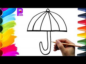UMBRELLA DRAWING | HOW TO DRAW UMBRELLA EASY STEP BY STEP | DRAWING RAINBOW UMBRELLA