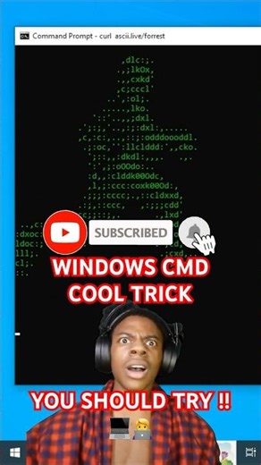 Windows CMD cool trick | Crazy Windows cmd trick | Command Prompt can play movie #shorts #windows11