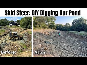 HOW TO DIG A POND W/ A SKID STEER | Entire pond dig in 20 minutes!