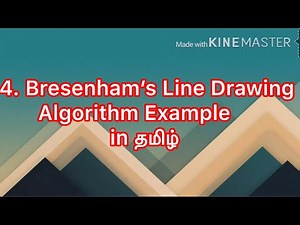 Bresenham’s Line Drawing Algorithm Example in tamil | Bresenham’s Line Drawing Algorithm Example
