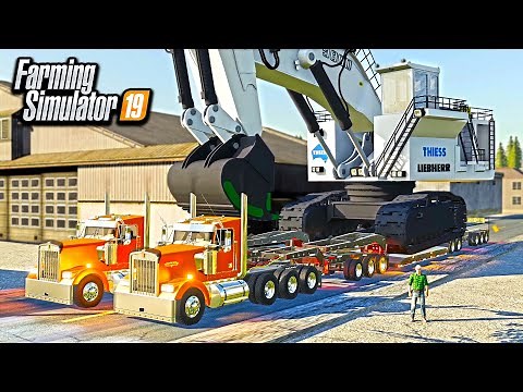 HEAVY HAULING GIANT EXCAVATOR! (TAKES 2 SEMIS AT ONCE!) | FARMING SIMULATOR 2019
