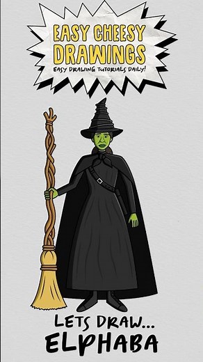 How to Draw ELPHABA 😱🟢🧹 (Wicked Movie) | Easy Step-By-Step Drawing Tutorial