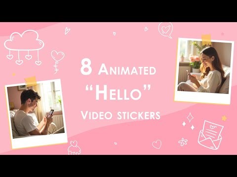 8 Animated “Hello” Video Mini Cards | Conversation Starter | Hello Goodbye Greetings