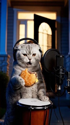 ASMR Cat Midnight Drummer Eats Burger Outside Your House – “Go Home Now!”