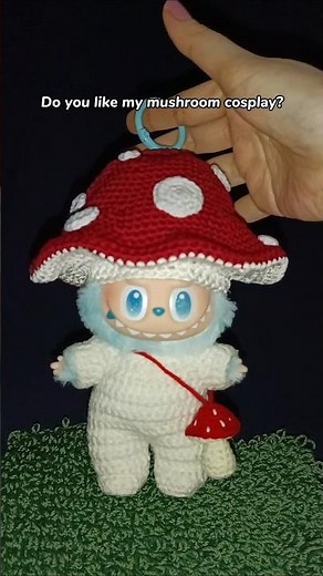 Labubu Turns Into a Cute Mushroom 🍄| Mushroom Hat #crochet