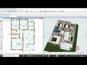 Presentation of a Modern Floor Plan for a 3-Bedroom Mini Villa with Living Room on ARCHICAD