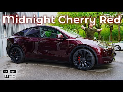 NEW Tesla Model Y Performance Midnight Cherry Red 2023