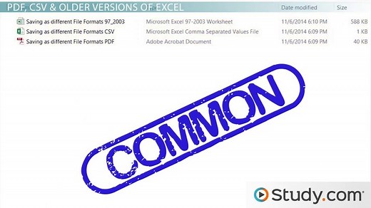 How to Save Excel Workbook Files in Different Formats