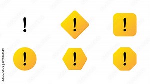 6 icon set pack resolution 4k exclamation checking volume 1 ready to use, transparent with gradient yellow orange color and auto looping. And is suitable for content creators as visual video needs