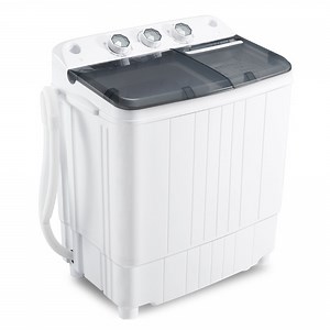 HOMGUAVA Portable Washing Machine 17.6LBS Compact Twin Tub Washer & Dryer with Drain Pump, Gray - Walmart.com