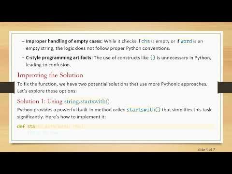 Solving the starts_with Function Issue in Python