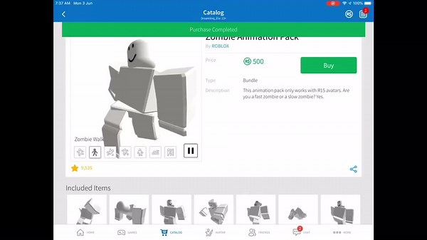 Exciting Zombie Animation Pack in Roblox