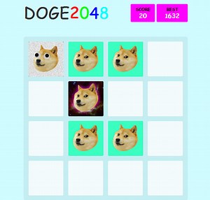 DOGE2048, A Video Game Where Various Doge Image Macros Are Combined Into Other Doge Image Macros