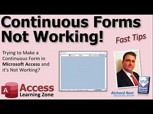 Trying to Make Continuous Forms in Microsoft Access and it's Not Working?