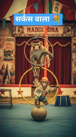 Old Vintage Circus Monkey Performance | Classic Circus Scene Monkey Acting Video#DreamScreenAI