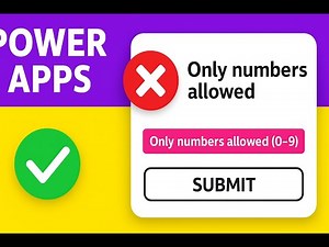 Power Apps Beginner Tutorial: Allow Only Numbers in Text Input (Error Message + Button Control)