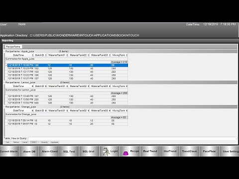 Writing data from Intouch to SQL using Blind list, and using SQLDataGrid to access the Database.