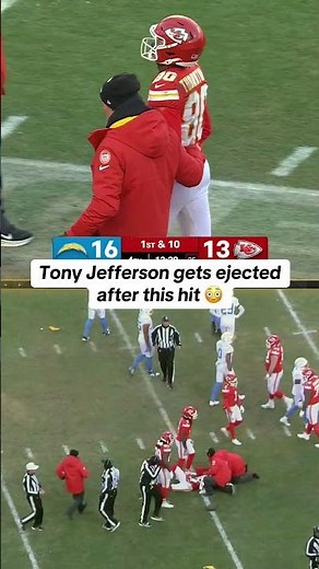 Tony Jefferson EJECTED from game vs. Chiefs 🚨 #chargers #chiefs #tonyjefferson