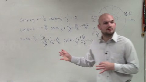 Evaluating the six trig functions for an angle in sixths