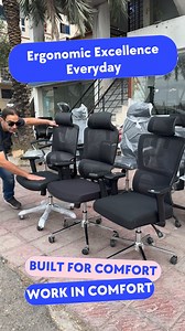 4K views · 401 reactions | These chairs are ergonomic and can be used for office and computer study purposes. They have fully adjustable systems which include headrest adjustment, seat adjustment, arms adjustment and recline function. Perfect for your home setup or workspace setup #officechair #studychair #computerchair #ergonomicchair #officefurniture #creativeinterfurniture #reel | CreativeInter by Amir Akbar | Facebook