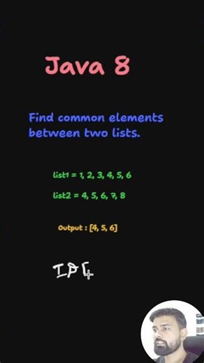Find Common Elements from Two Lists in Java 8 | Stream API Interview Question