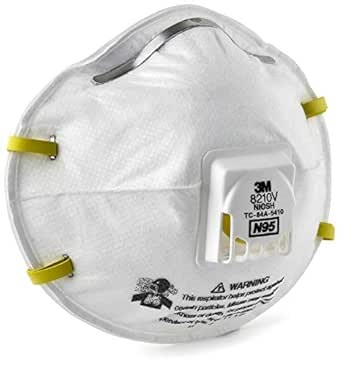 3M 8210V Particulate Respirator with Cool Flow Valve, Grinding, Sanding, Sawing, Sweeping, Woodworking, Dust, 10/Box