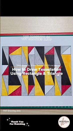 How to Draw Tessellation Pattern using Rectangle and Right Triangle #howtodraw #easydrawing