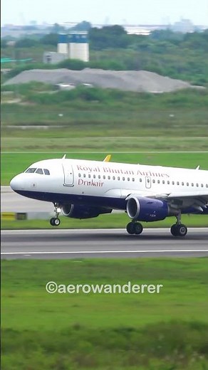 DRUK AIR A319 landing at Bangkok Airport #shorts #aviation #drukair #plane #a319 #landing #bangkok