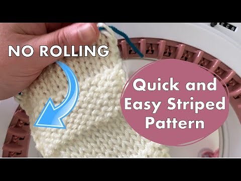 Easy Striped pattern | Addi Sentro Knitting Machine | Stop curling rolling