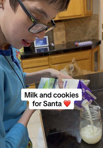 Noah is ready for Christmas! 🥹🥹##santa##autism##autismacceptance##milkandcookies
