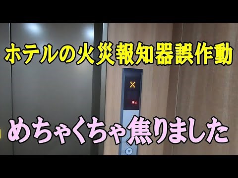 宿泊先ホテルで火災報知器が誤作動（字幕ONで）