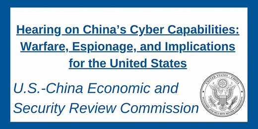 Hearing: China's Cyber Capabilities