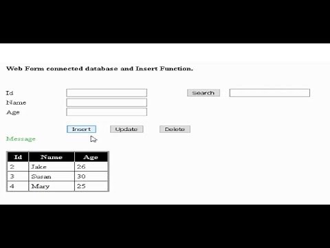 ASP.NET web form with SQL database(delete, update and search functions) in Visual Studio 2017 PART 2