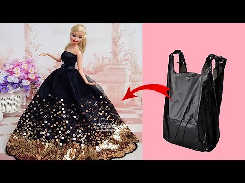 Easy Doll Dress No Sew | DIY Barbie Doll Clothes | Doll Dress Making | How To Make | Barbie doll