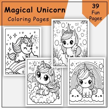 Magical Unicorn Coloring Pages for Kids and Adults: Adorable Unicorns to Color