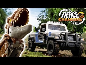 Tyrannosaurus rex Appears Out of Nowhere! 🦖 | Jurassic World Fierce Changers | Mattel Action!