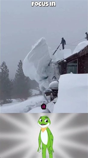 Why This Highly Satisfying Roof Snow Cutting Trick Saves Houses From Collapse! 🛠️🏠
