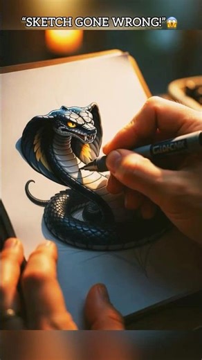 When a Snake Drawing Turns REAL 😱🐍 #Shorts #ViralShorts #Trending