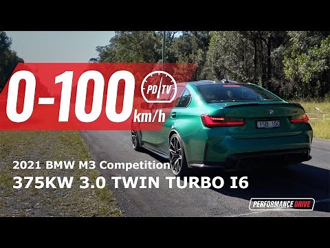 2021 BMW M3 Competition 0-100km/h & engine sound
