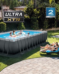 Rectangular Ultra XTR® Frame Above Ground Pool w/ Sand Filter Pump & Saltwater System - 24' x 12' x 52"