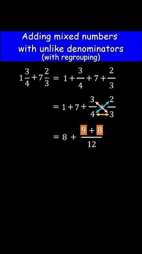 Learn how to add mixed numbers with unlike denominators | Prealgebra #shorts