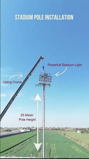 Installing 25 Meter Poles With LED Lights – INSANE Process! | 2025