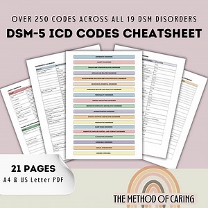 DSM-5-TR & ICD-10 Codes Cheatsheet for Mental Health Professionals (printable Pdf) | Therapy Office Forms, Psych Intake Form - Etsy