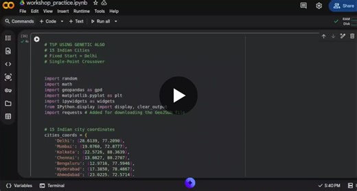#firstpost #iitkharagpur #geneticalgorithm #machinelearning #deeplearning #python #skilldevelopment #learningjourney #csestudent | Ankitha Palakeerthi